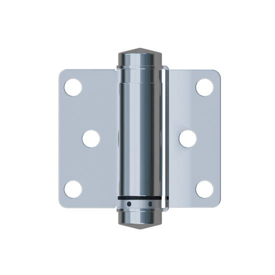 209 Double Action Spring Hinge (Each) ? With Screw Fixings in Satin Stainless