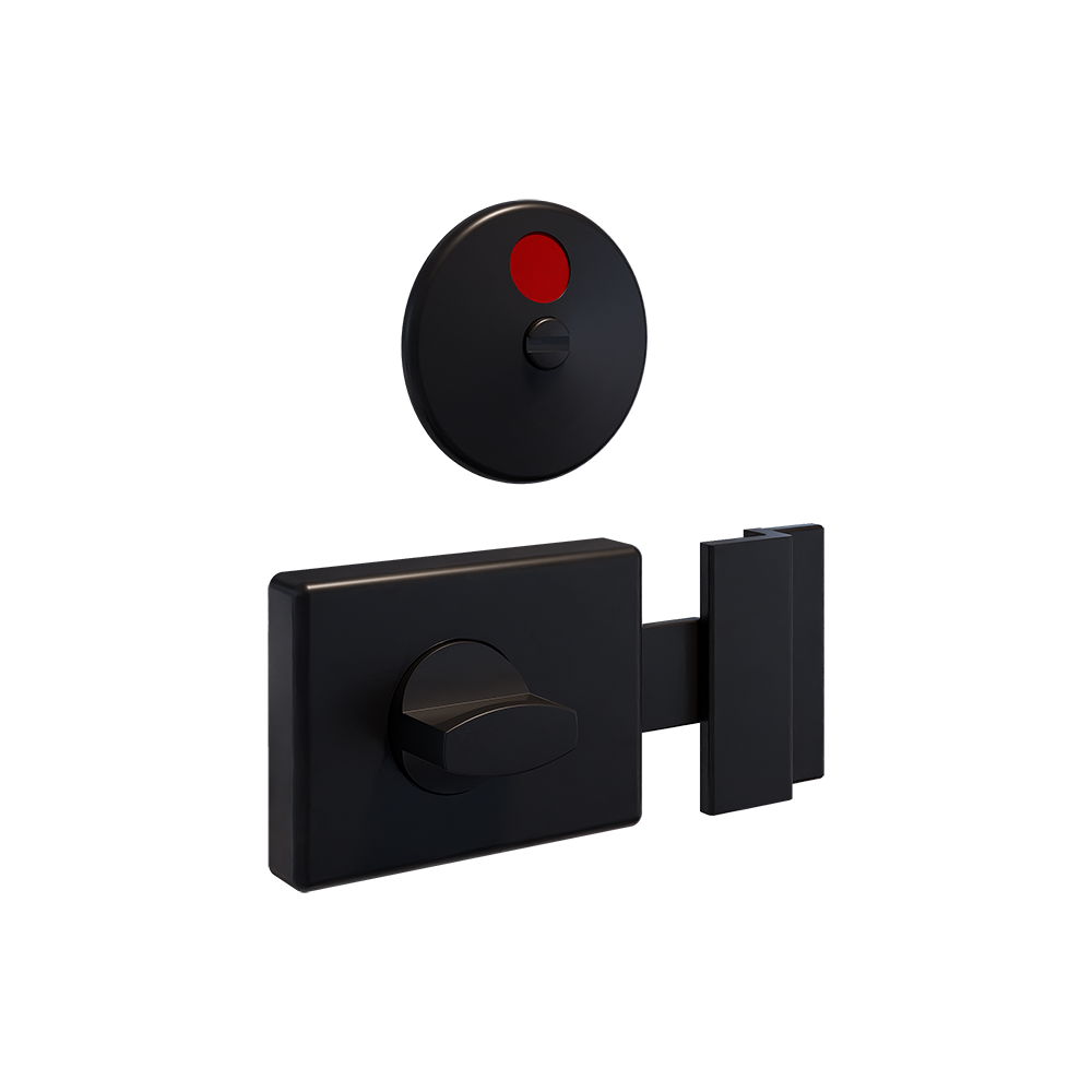 300 Series Designer Black Lock and Indicator Set - With Screw Fixings in Designer Black