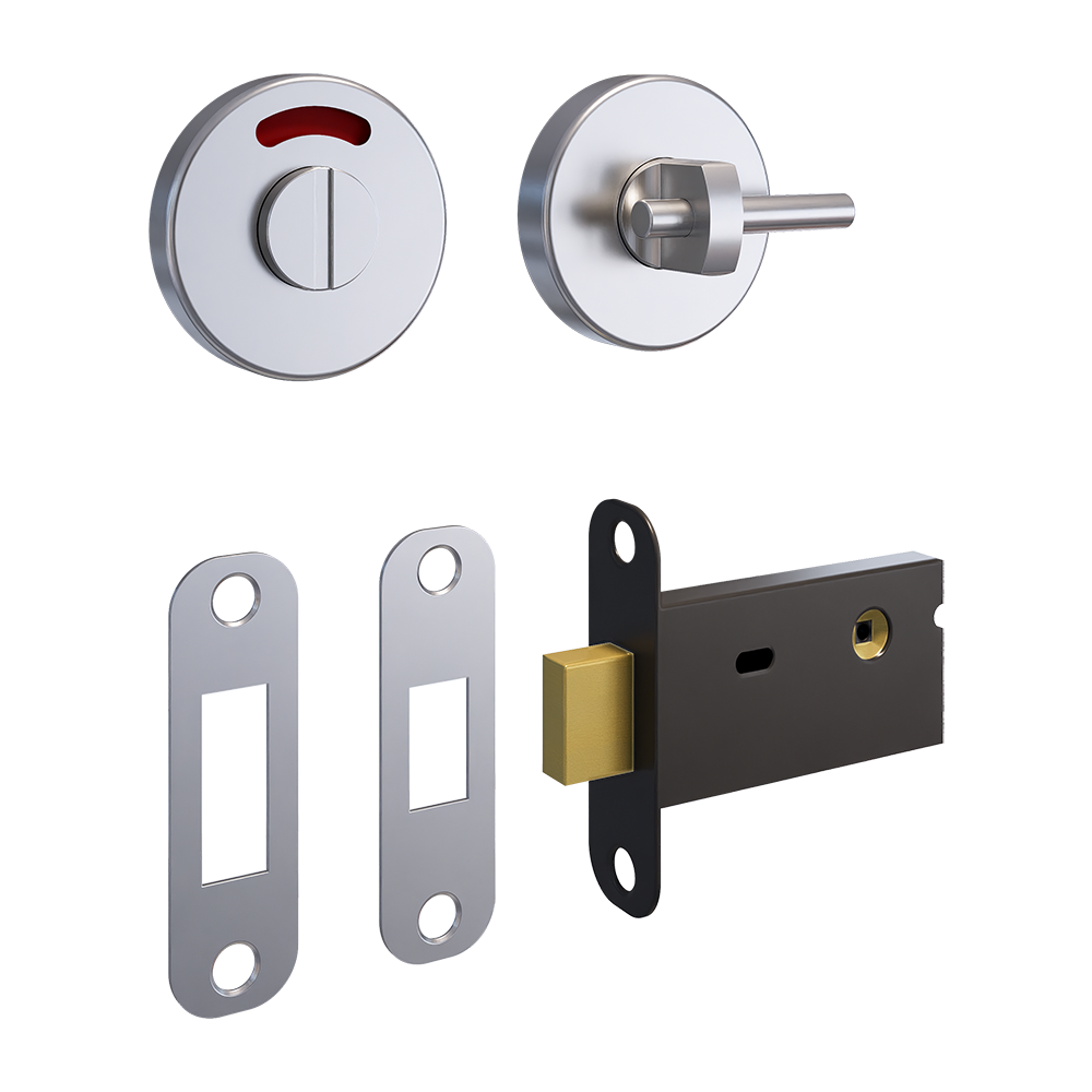 400AOFF Morticed Lock and Indicator Set ? With Screw Fixings in Satin Stainless