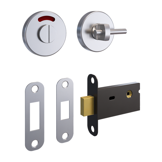 400AOFF Morticed Lock and Indicator Set ? With Screw Fixings in Satin Stainless