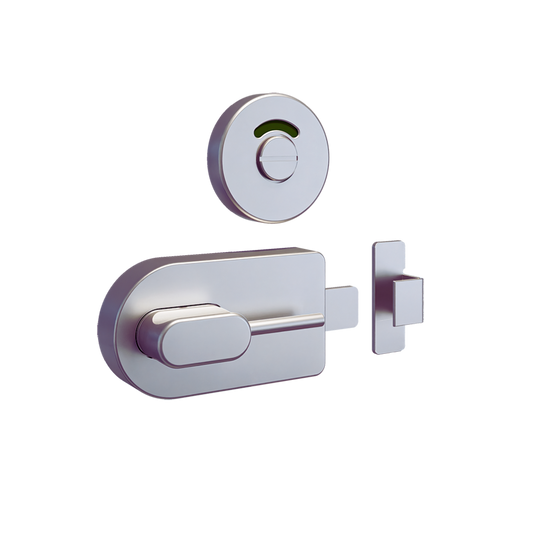 700 Series Ambulant Lock and Indicator Set with Bumper ? With Screw Fixings in Satin Stainless