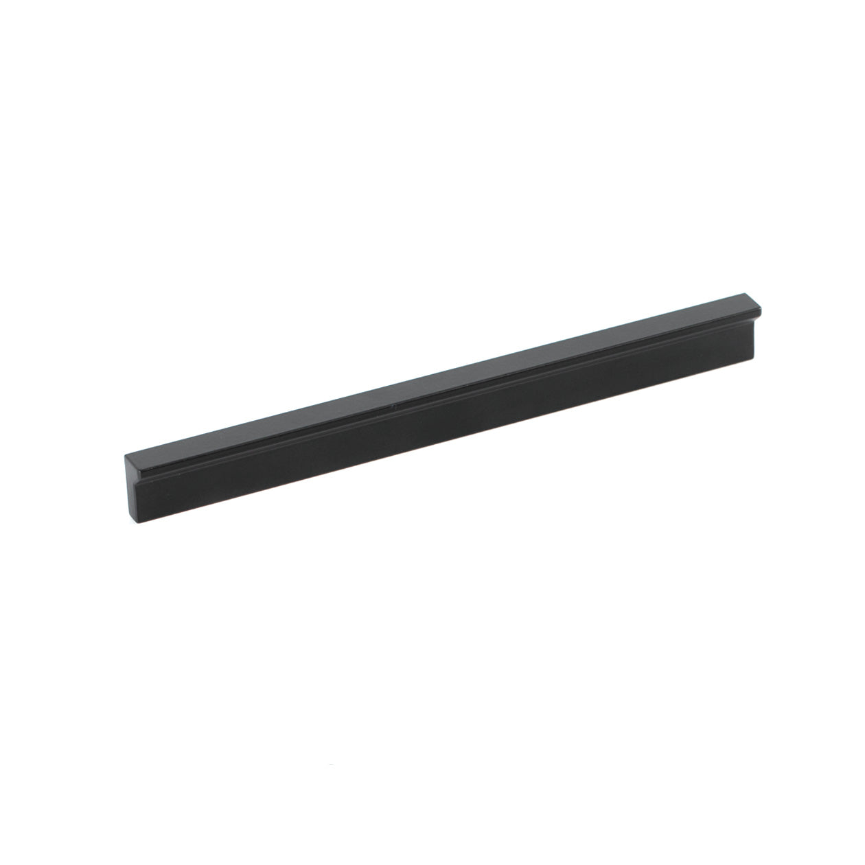 Momo ANGLE Cabinet Pull Handle in matte black finish, sleek modern design for kitchen or furniture cabinet doors.