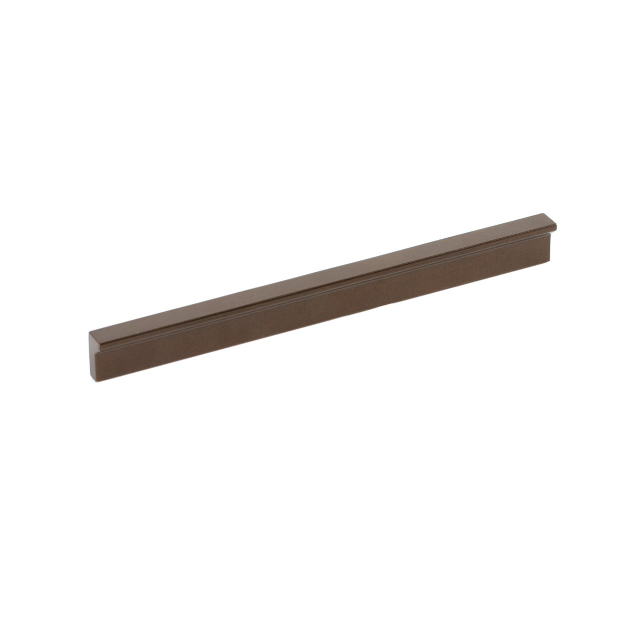 Momo ANGLE Cabinet Pull Handle in matte bronze finish, showcasing sleek modern design on a cabinet drawer.