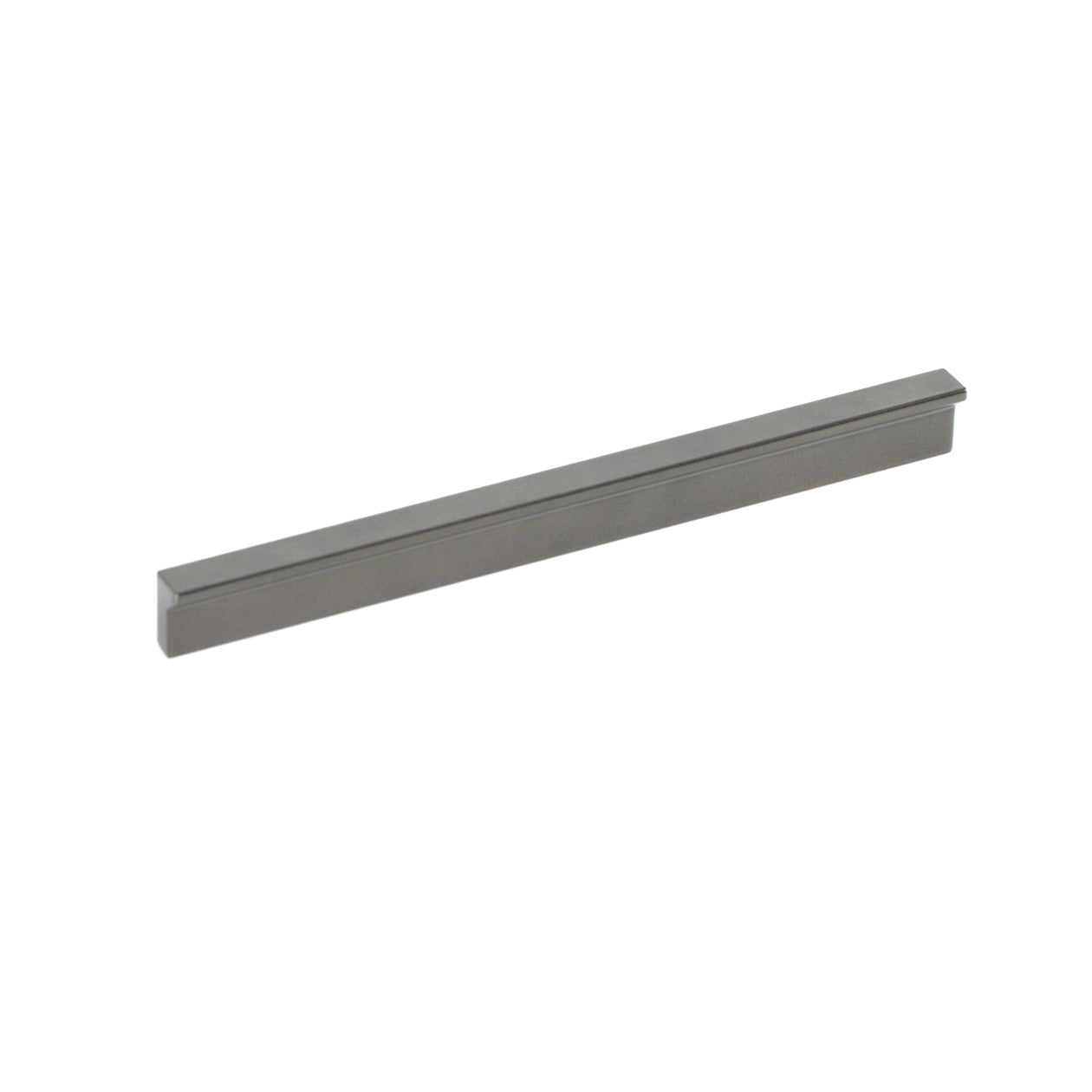 Momo ANGLE cabinet pull handle in matte gray finish, showcasing its sleek, modern design for furniture or cabinetry.
