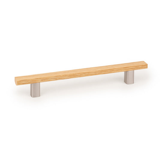 ARA TIMBER D HANDLE 160MM OAK WITH STAINLESS STEEL POSTS in Oak