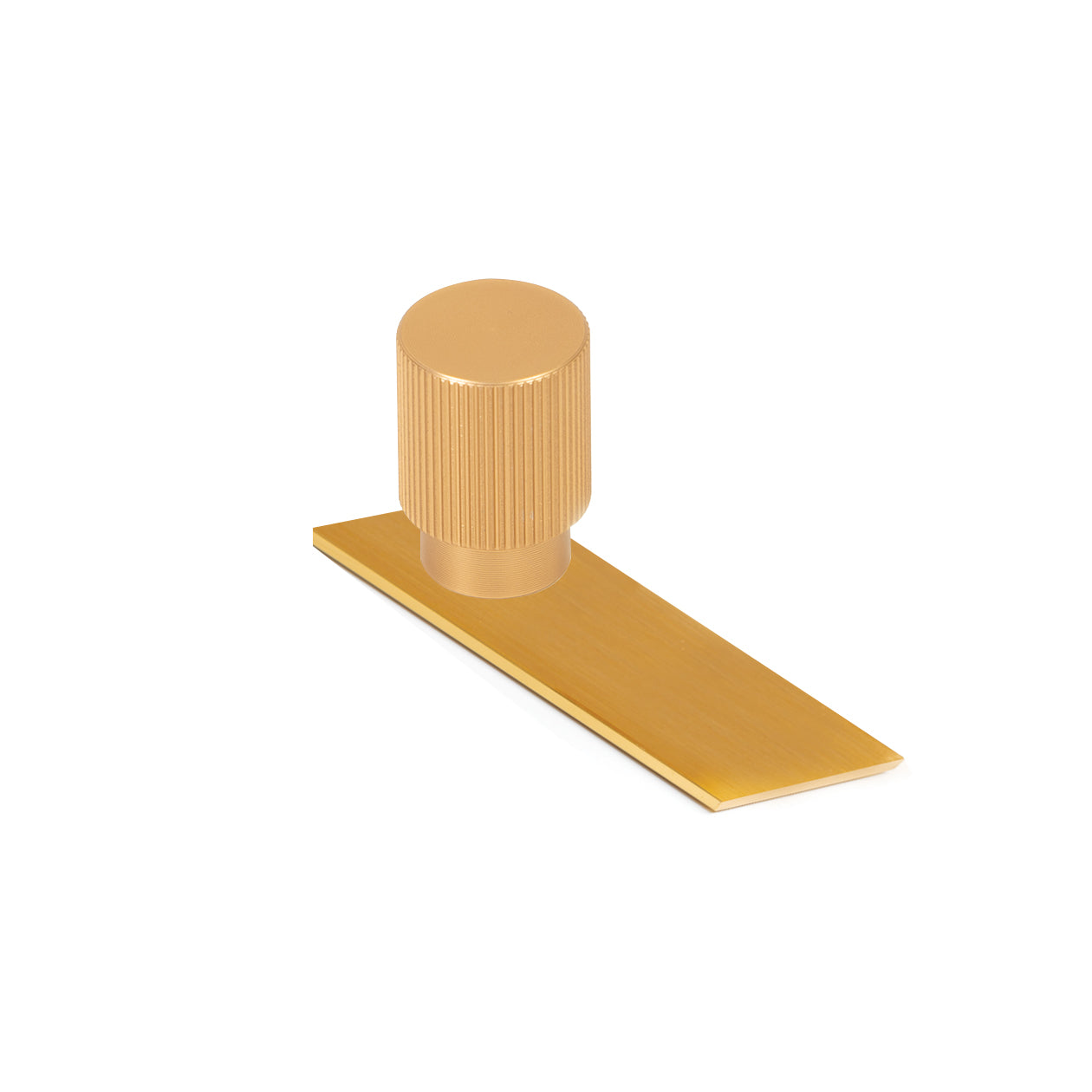 Momo ARPA cabinet knob with matching backplate, featuring a sleek, modern design in brushed dark bronze finish.