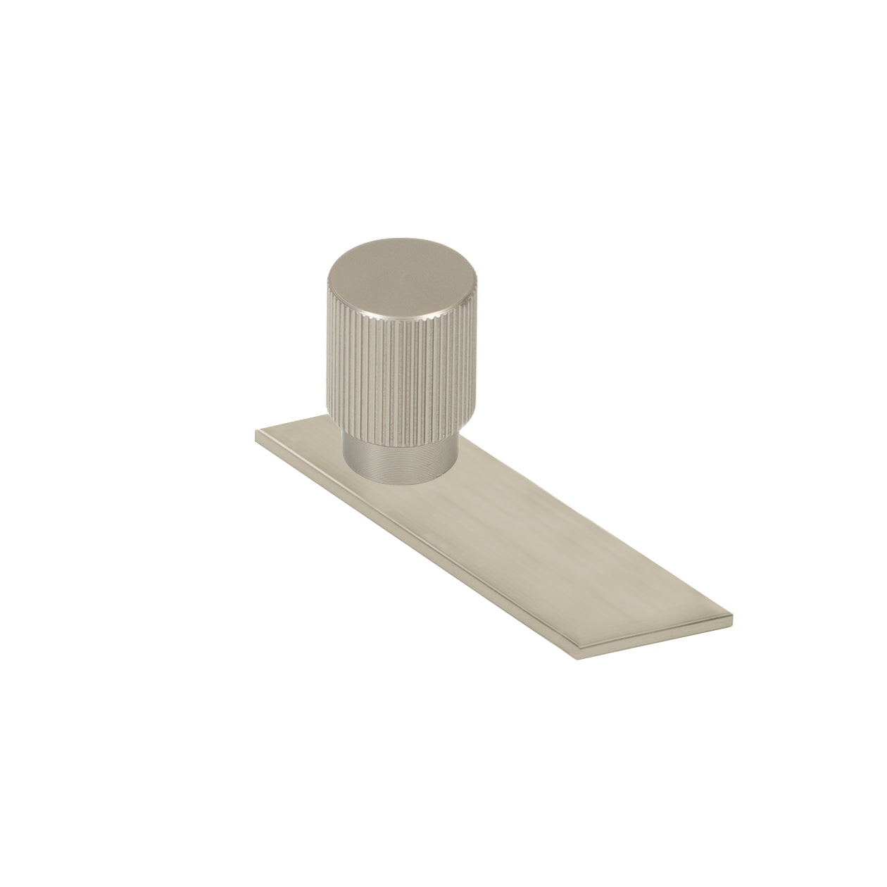 Momo ARPA cabinet knob with backplate, featuring a sleek, modern design in dark bronze finish, mounted on a wooden cabinet door.