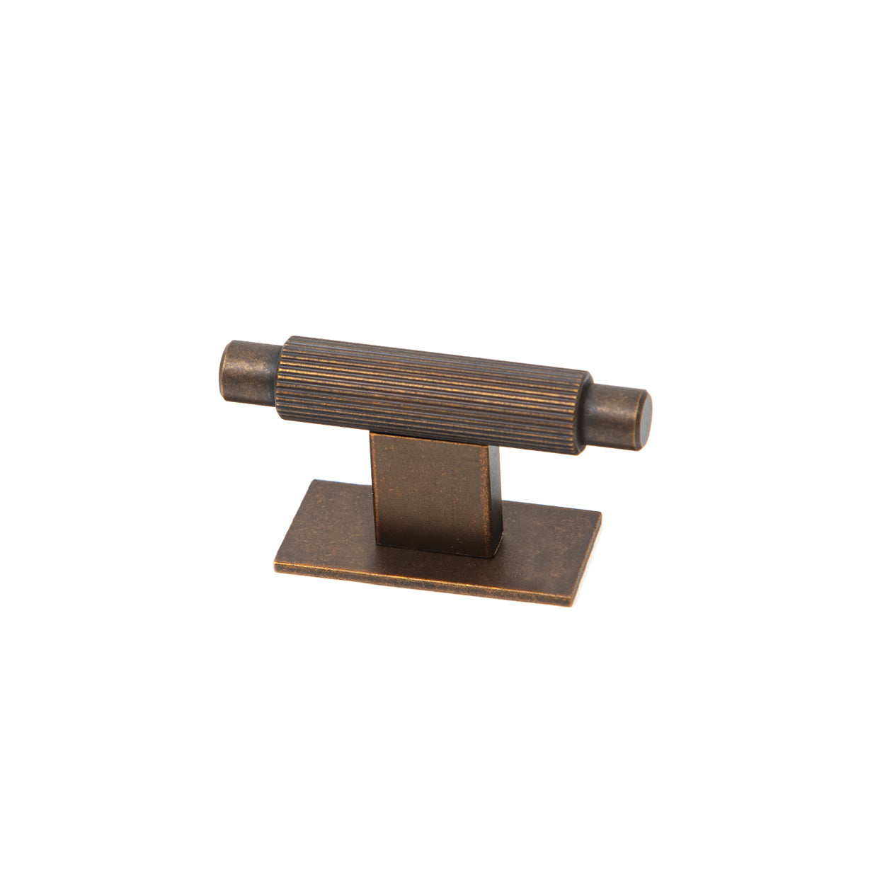 MOMO ARPA T KNOB AND BACKPLATE 70MM IN ANTIQUE BRASS in Antique Brass