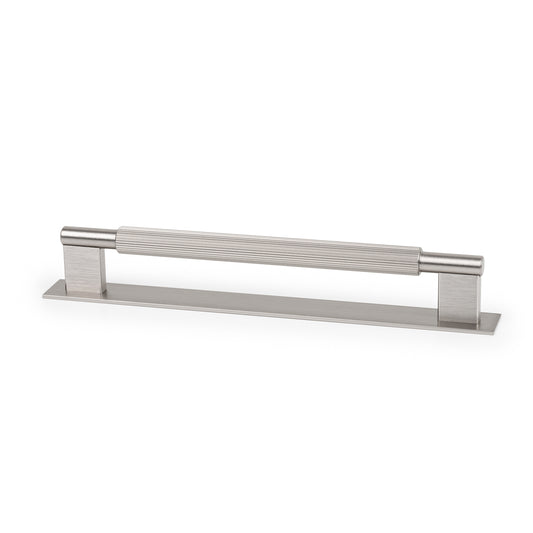ARPA D HANDLE AND BACKPLATE 192MM DULL BRUSHED NICKEL in Dull Brushed Nickel