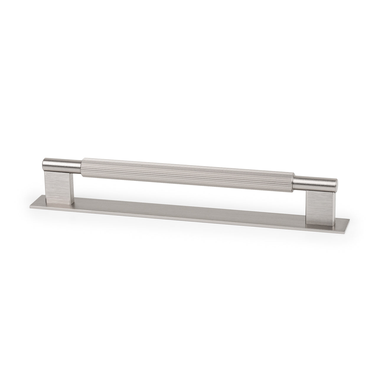 Momo ARPA D cabinet pull handle with backplate, featuring a sleek, modern design in dark bronze finish.