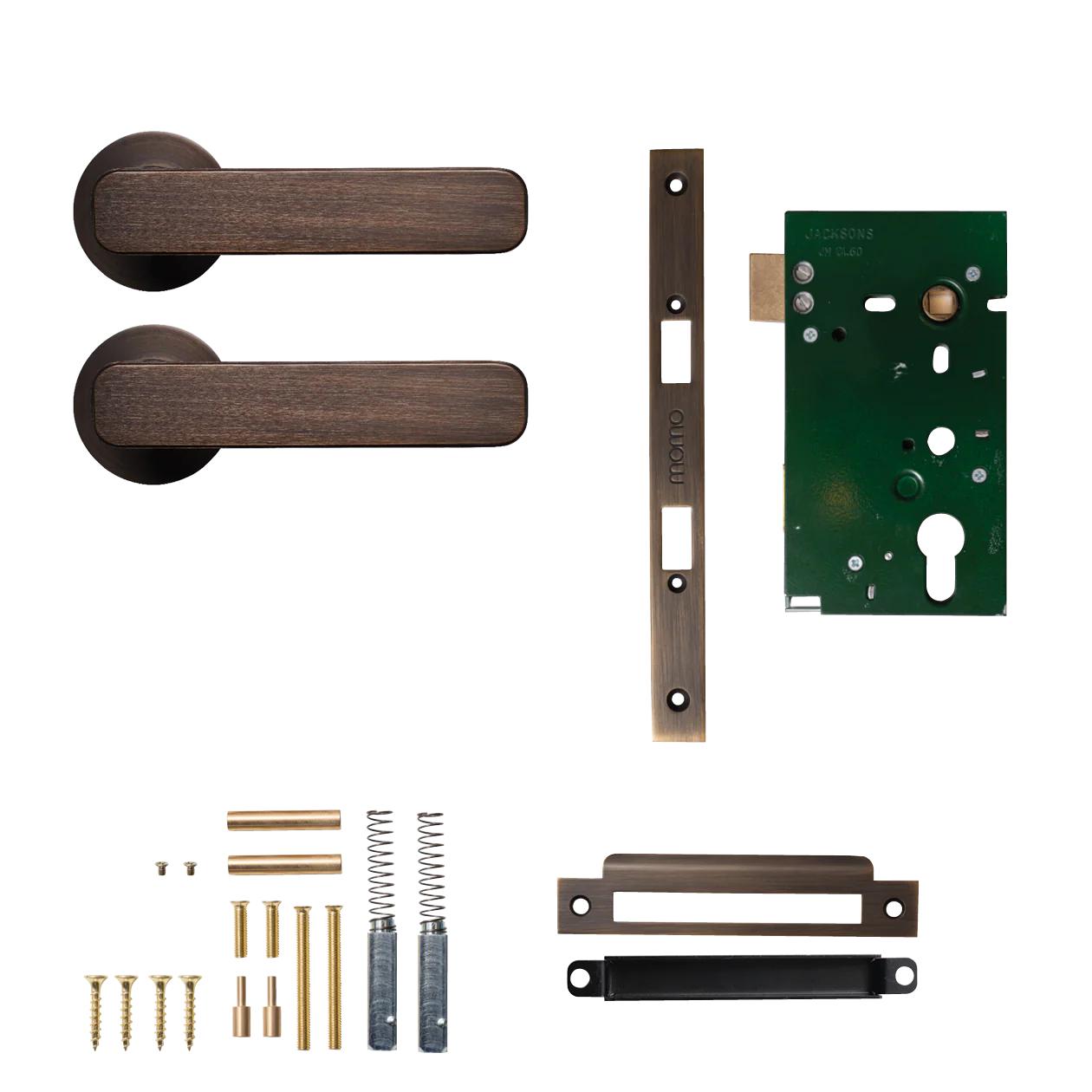 MOMO ASPEN LEVER SOLID BRASS MORTICE PASSAGE SET - BRONZE in Bronze