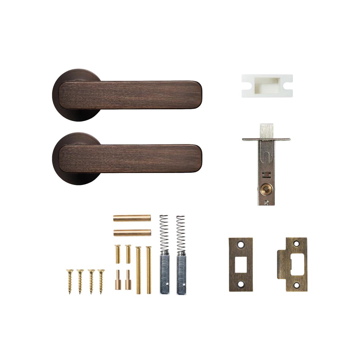 ASPEN LEVER SOLID BRASS TUBULAR LATCH PASSAGE SET - BRONZE in Bronze