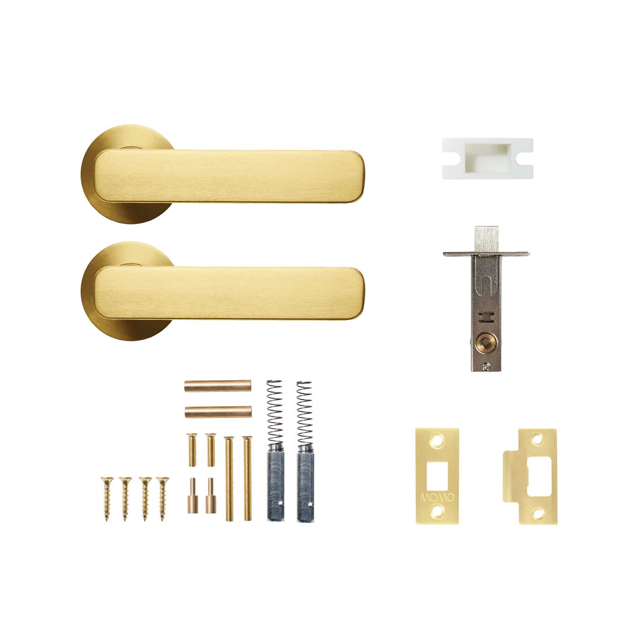 ASPEN LEVER SOLID BRASS TUBULAR LATCH PASSAGE SET - BRUSHED SATIN BRASS in Brushed Satin Brass