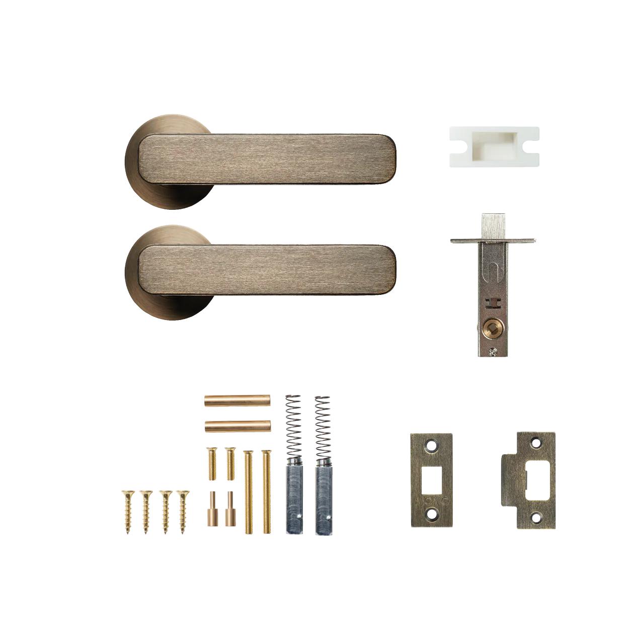 ASPEN LEVER SOLID BRASS TUBULAR LATCH PASSAGE SET - DARK BRUSHED BRASS in Dark Brushed Brass