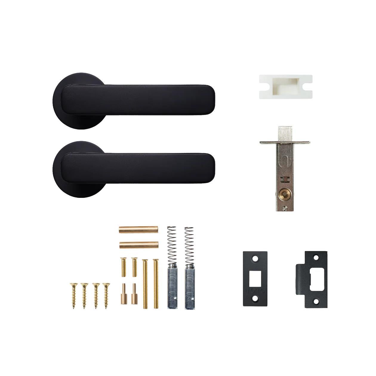 ASPEN LEVER SOLID BRASS TUBULAR LATCH PASSAGE SET - MATT BLACK in Matt Black