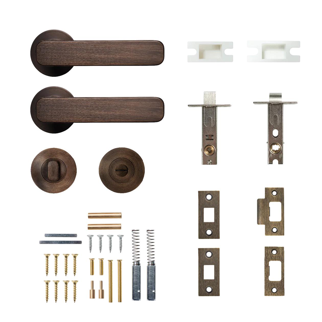 ASPEN LEVER SOLID BRASS TUBULAR LATCH PRIVACY SET - BRONZE in Bronze