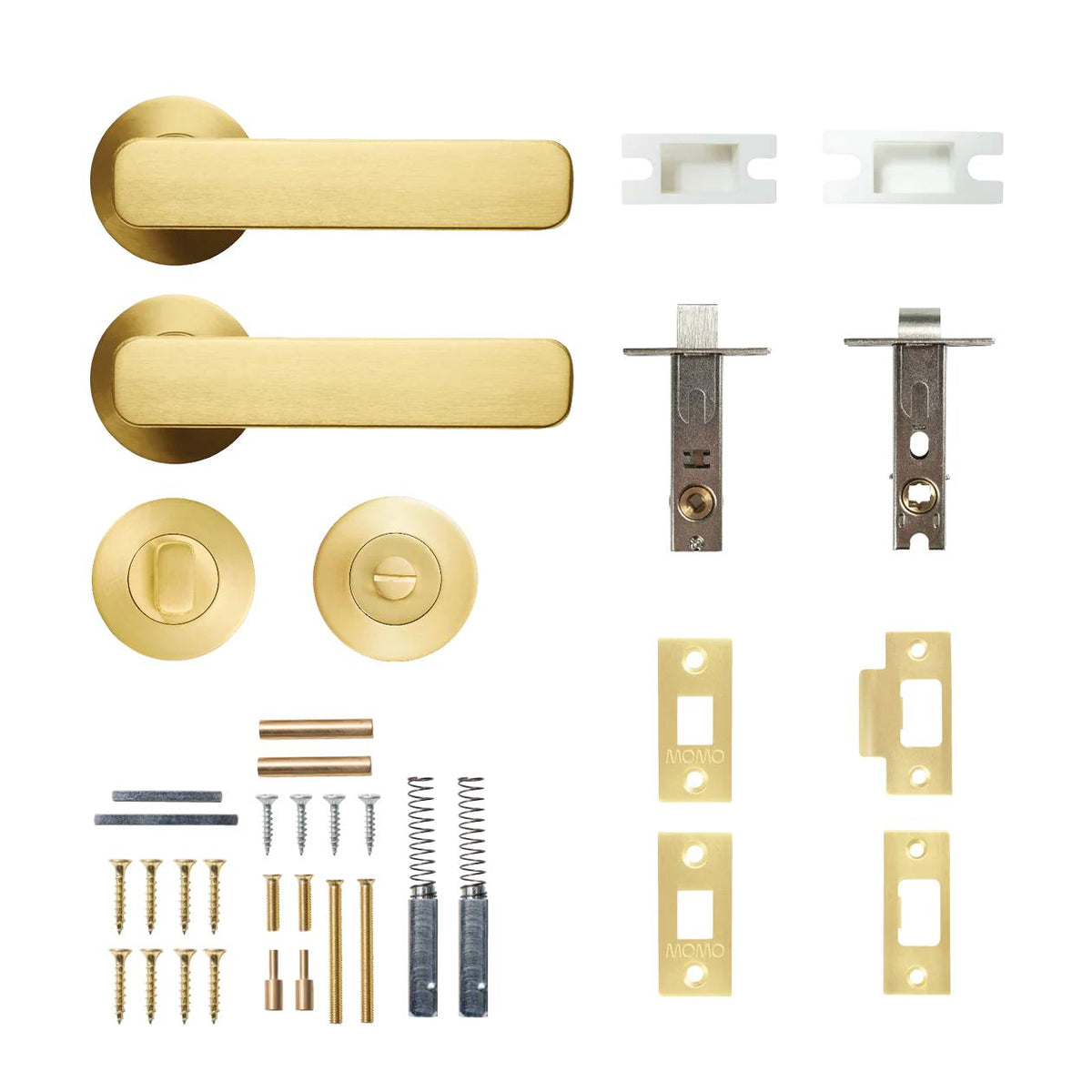ASPEN LEVER SOLID BRASS TUBULAR LATCH PRIVACY SET - BRUSHED SATIN BRASS in Brushed Satin Brass