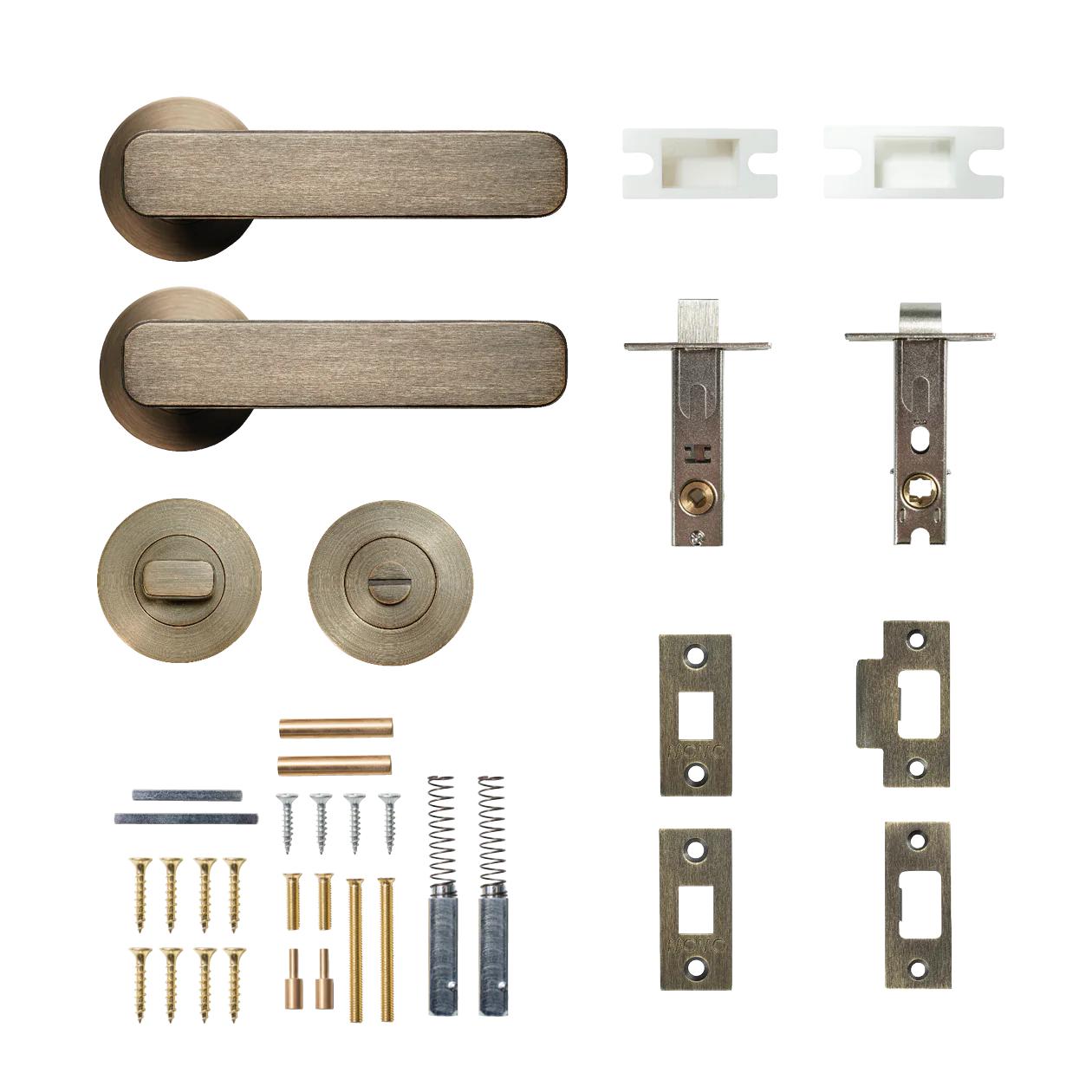 ASPEN LEVER SOLID BRASS TUBULAR LATCH PRIVACY SET - DARK BRUSHED BRASS in Dark Brushed Brass