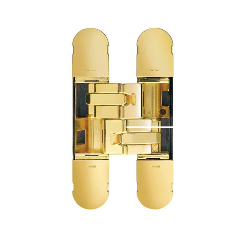 150kg Fully Concealed 3D Hinge: POLISHED BRASS in Polished Brass