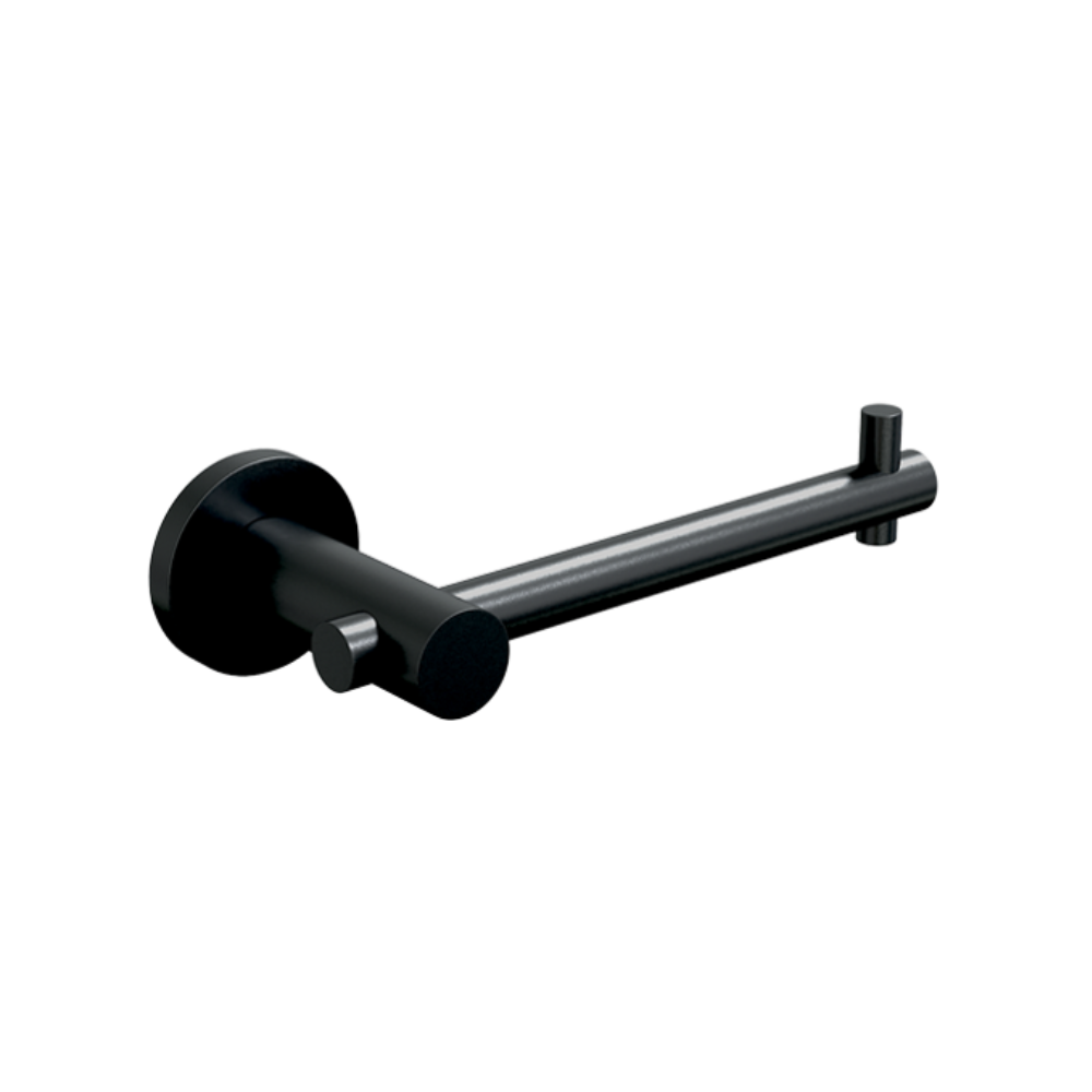 Single Toilet Roll Holder - Designer Black Finish in Black
