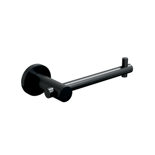 Single Toilet Roll Holder - Designer Black Finish in Black