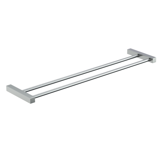 Paterson Square Double Towel Rail 600mm PSS in Polished Stainless Steel