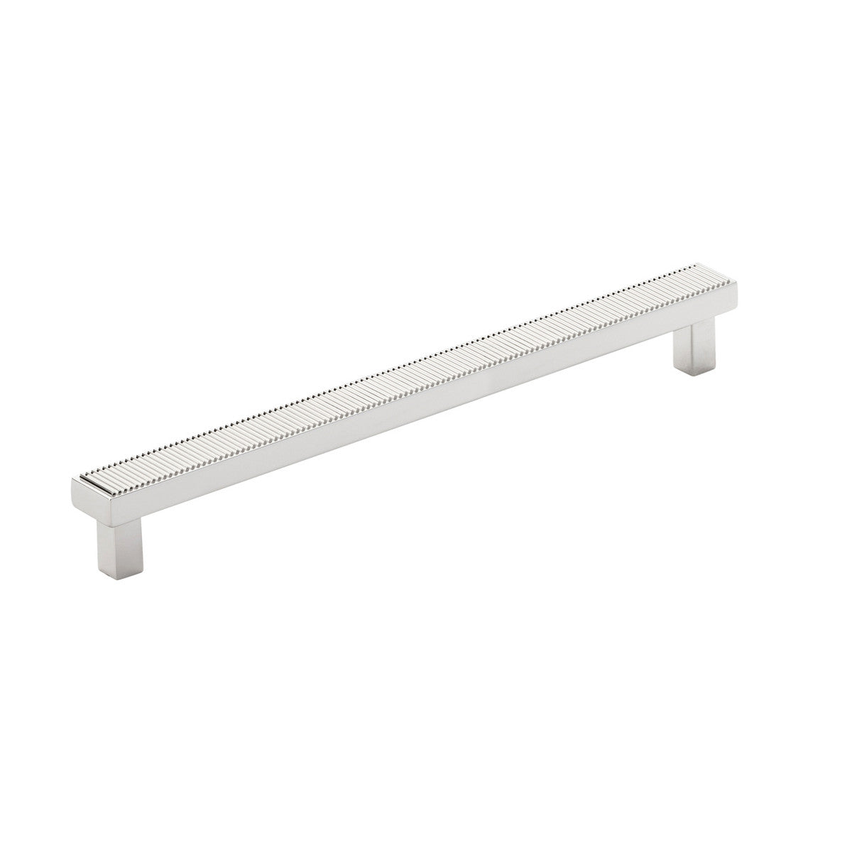 Momo Barrington bar cabinet pull handle in brushed nickel finish, sleek and modern design for furniture hardware.