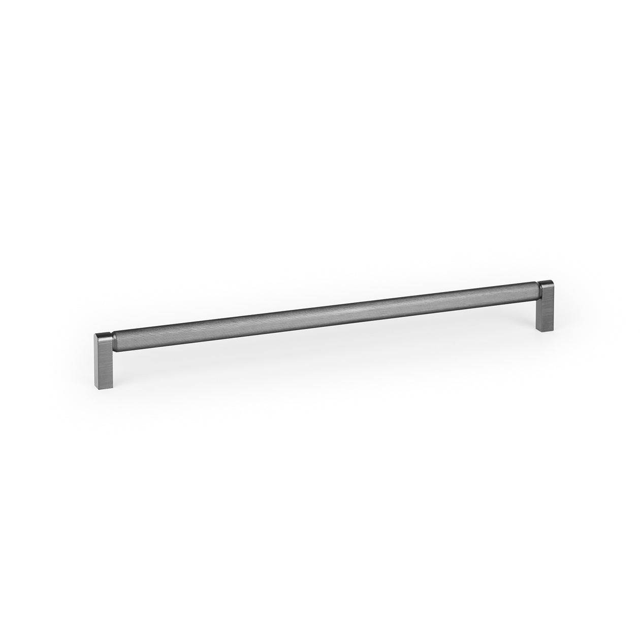Momo Brooklyn D cabinet pull handle in matte black with sleek, modern design for kitchen or furniture cabinetry.