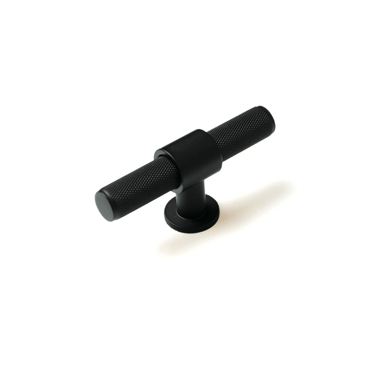 MOMO BELGRAVIA KNURLED 82MM SOLID BRASS T KNOB MATT BLACK in Matt Black