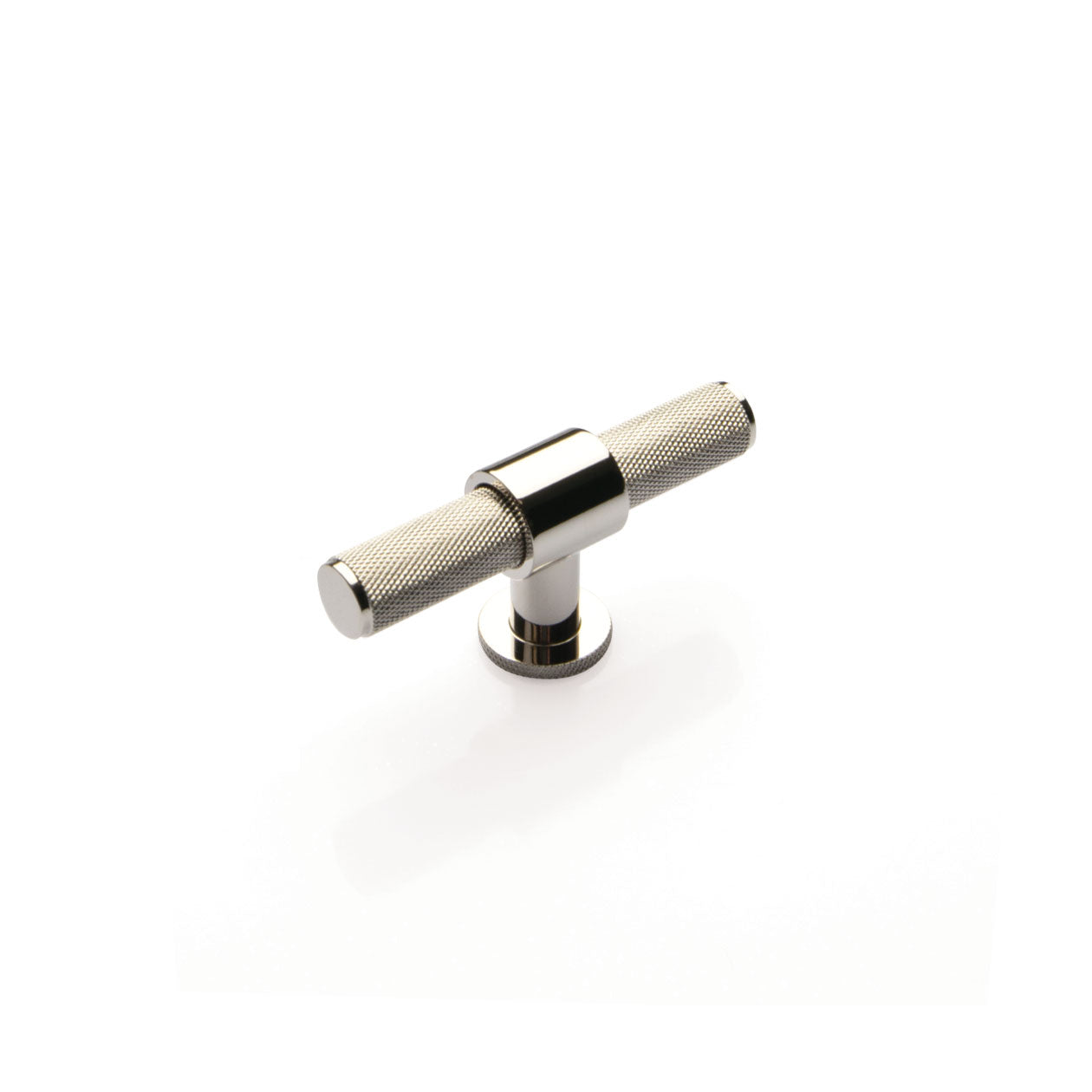Momo Belgravia knurled T-pull handle with textured metal finish, designed for cabinet or drawer furniture.