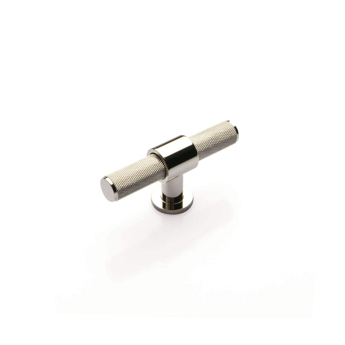 Momo Belgravia knurled T-pull handle with textured metal finish, designed for cabinet or drawer furniture.