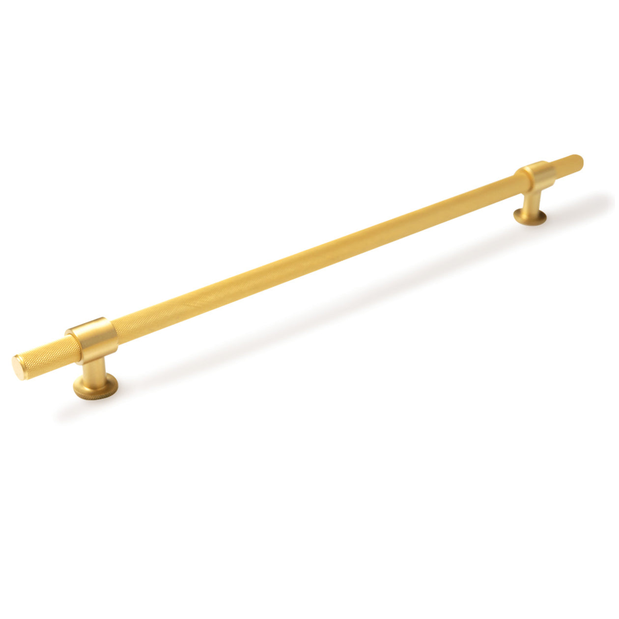 MOMO BELGRAVIA KNURLED 320MM SOLID BRASS BAR PULL BRUSHED SATIN BRASS in Satin Brass