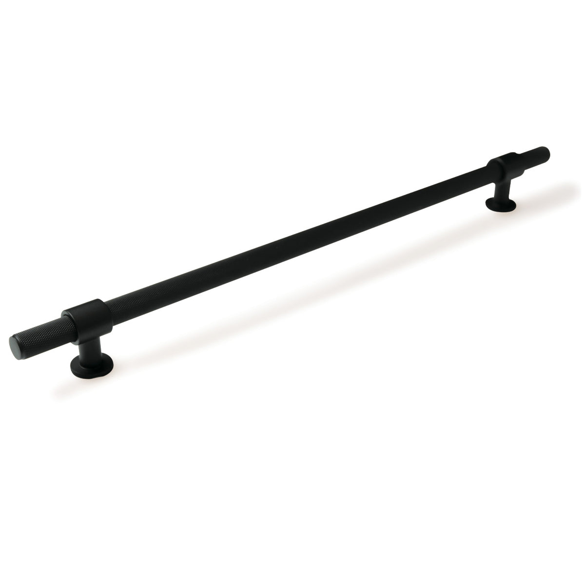 MOMO BELGRAVIA KNURLED 320MM SOLID BRASS BAR PULL MATT BLACK in Matt Black