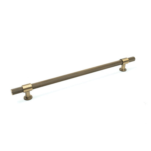Momo BELGRAVIA knurled appliance pull handle in dark bronze finish, showcasing textured metal design for cabinet or drawer.