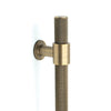 MOMO BELGRAVIA KNURLED 800MM SOLID BRASS BAR PULL DARK BRUSHED BRASS in Dark Brushed Brass