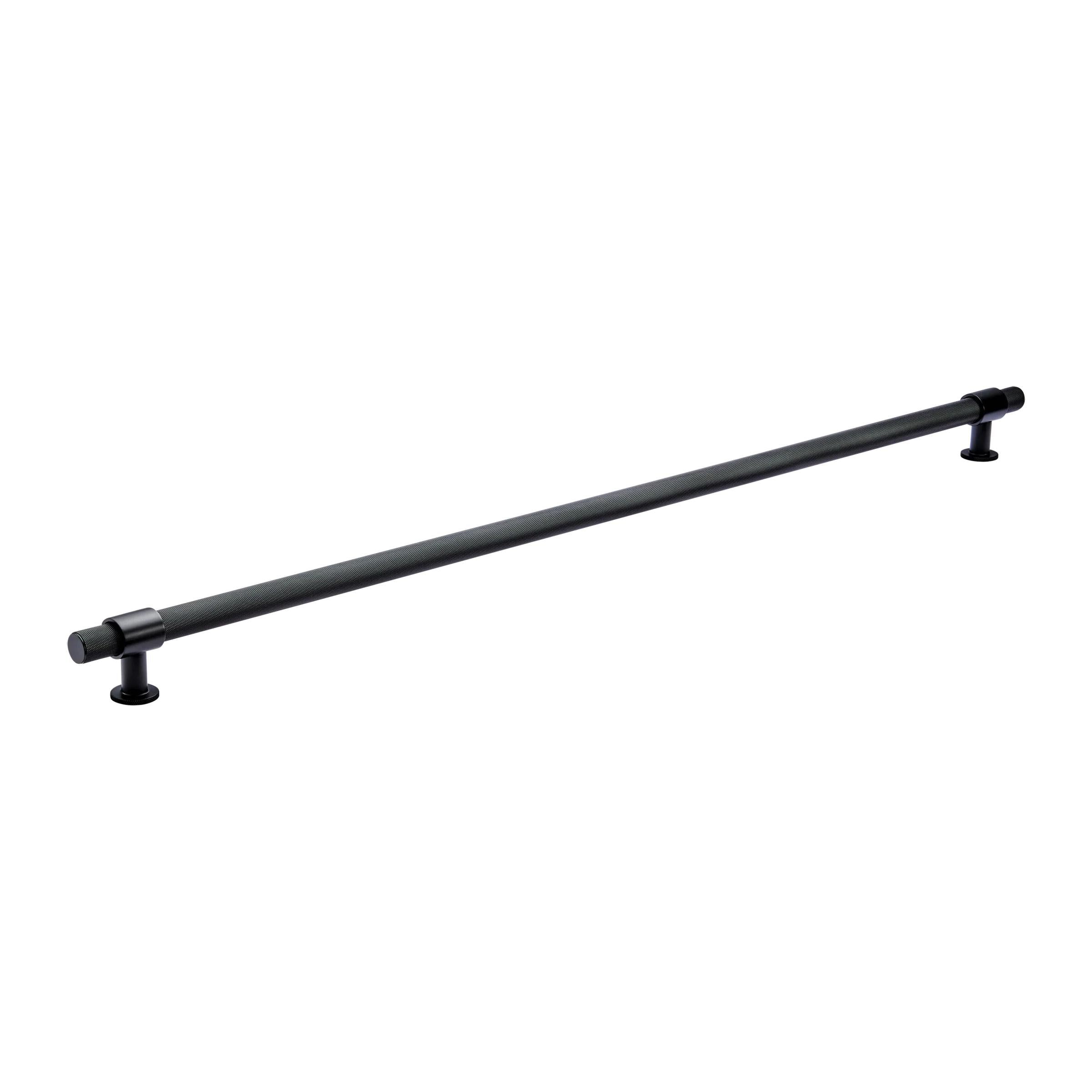 MOMO BELGRAVIA KNURLED 800MM SOLID BRASS BAR PULL MATT BLACK in Matt Black