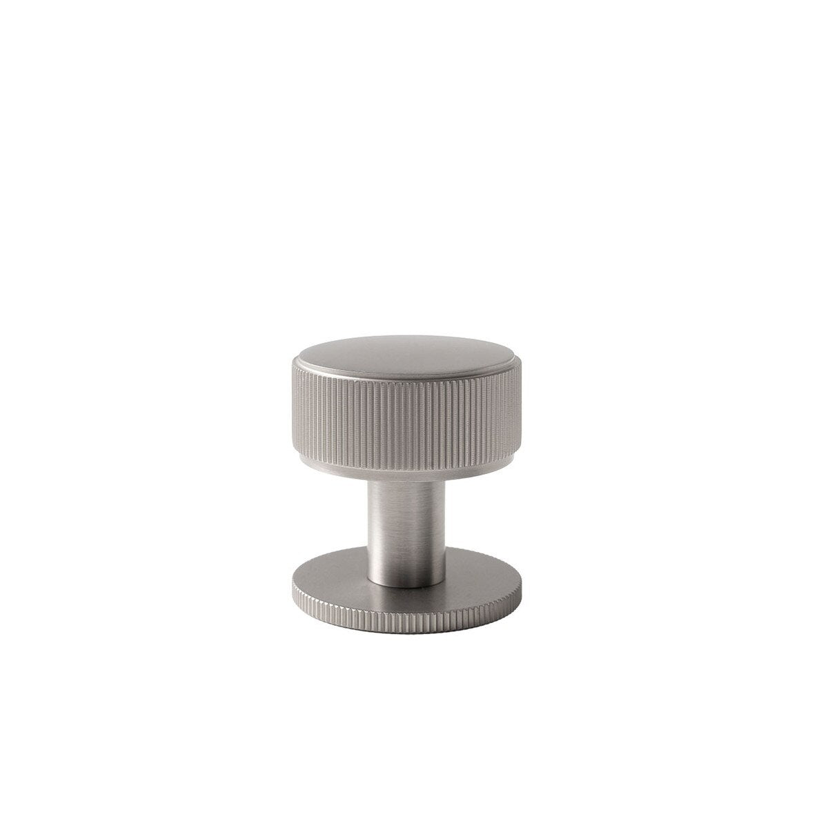 Momo BELGRAVIA lined cabinet knob in dark bronze finish, showing close-up of textured ceramic surface and metal mounting hardware.