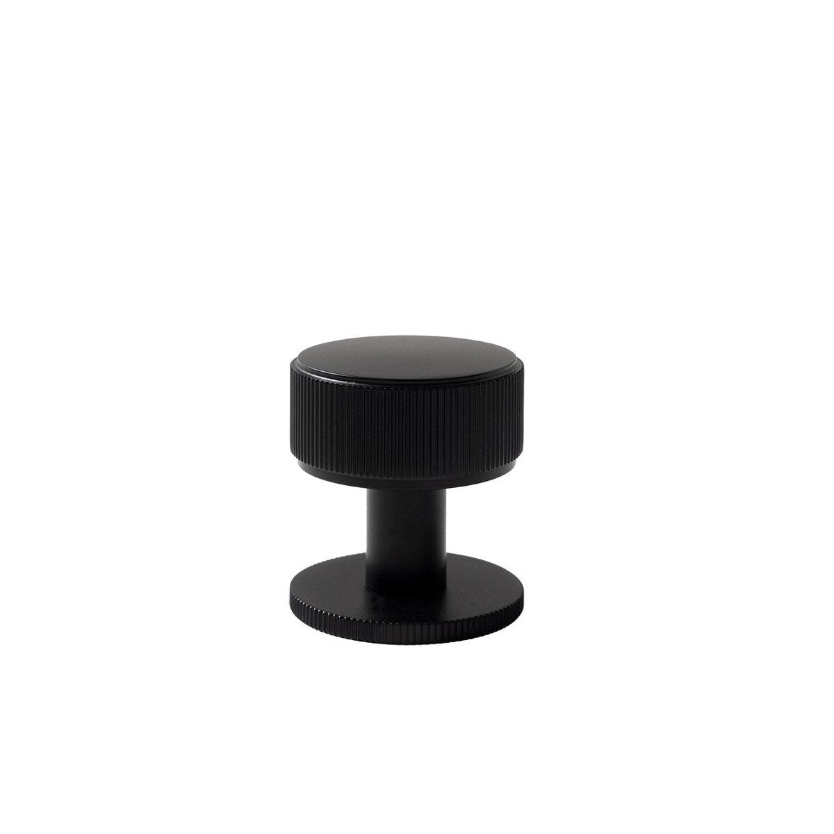 MOMO BELGRAVIA LINED 35MM SOLID BRASS ROUND KNOB MATT BLACK in Matt Black