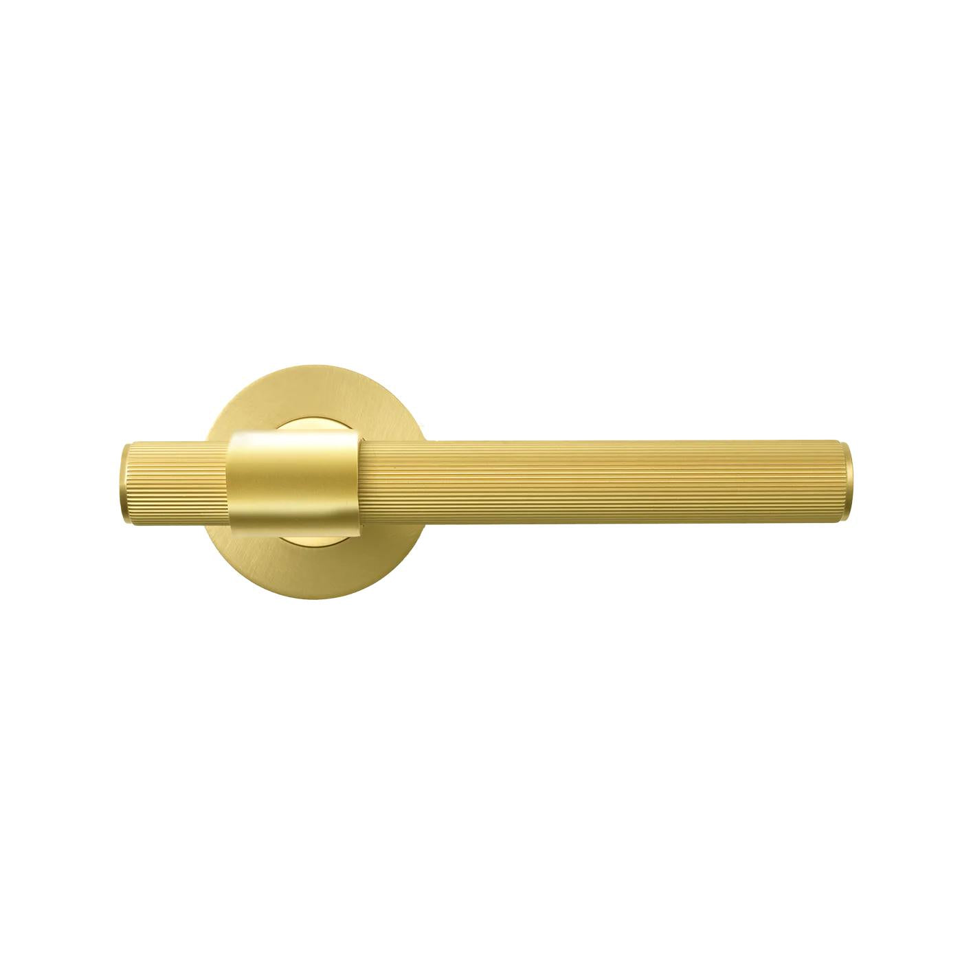 MOMO BELGRAVIA LINED LEVER HANDLE SET BRUSHED SATIN BRASS in Brushed Satin Brass