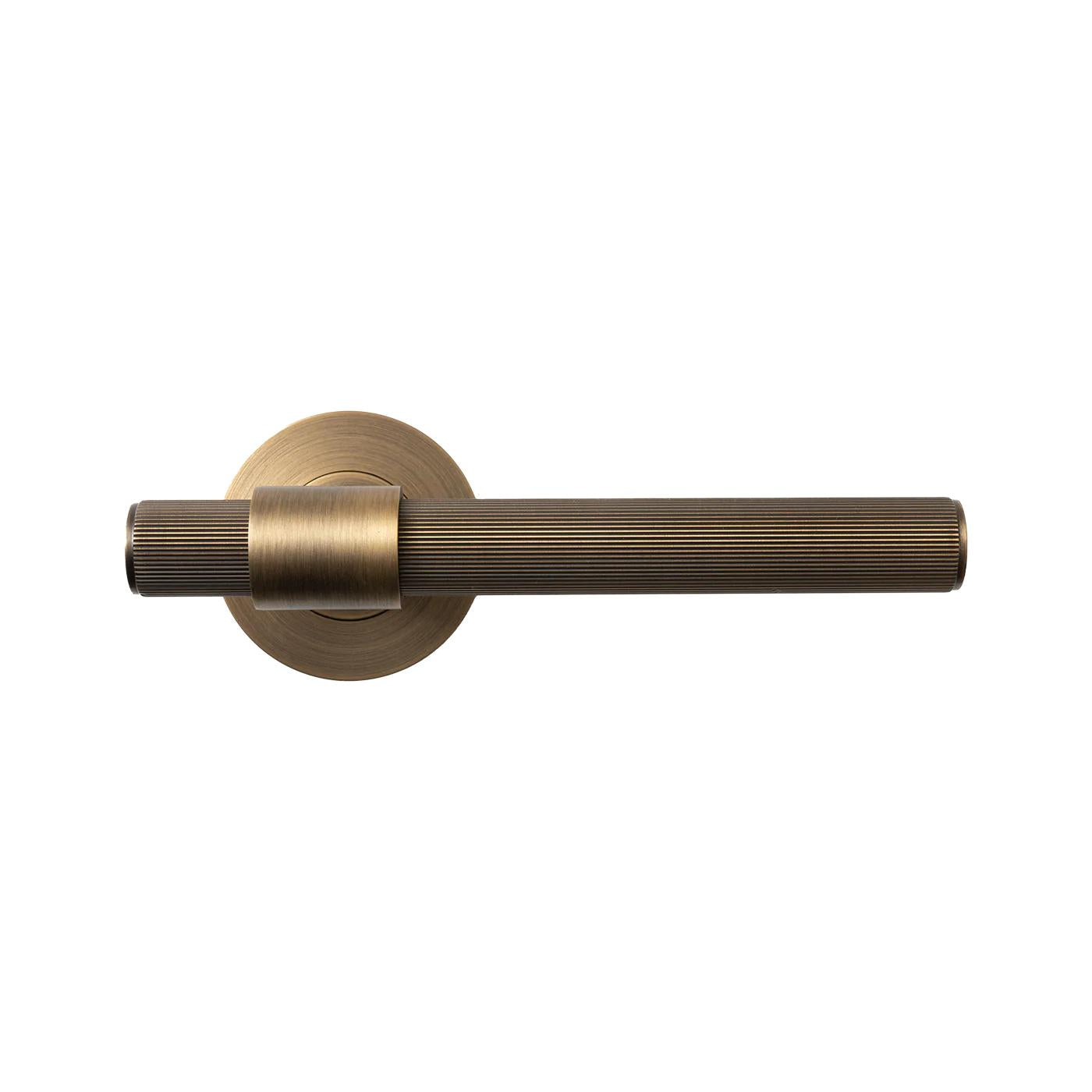 MOMO BELGRAVIA LINED LEVER HANDLE SET DARK BRUSHED BRASS in Dark Brushed Brass