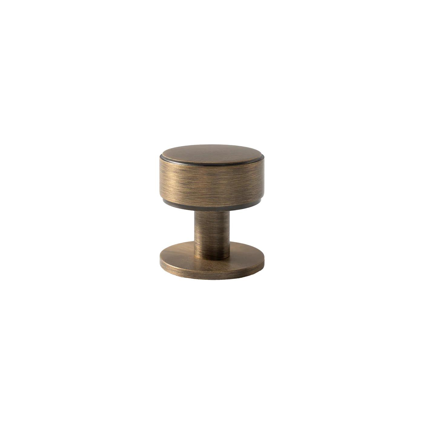 MOMO BELGRAVIA PLAIN 35MM SOLID BRASS ROUND KNOB DARK BRUSHED BRASS in Dark Brushed Brass