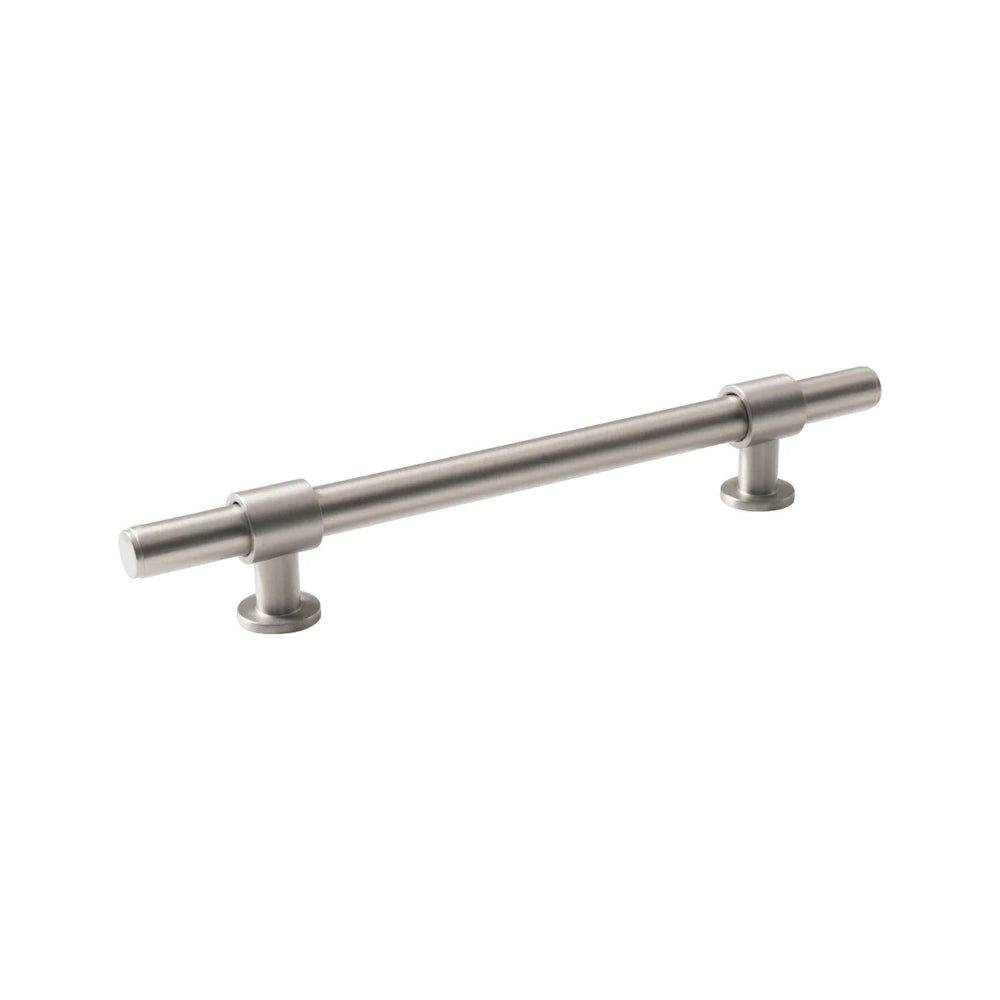 Momo BELGRAVIA plain cabinet pull handle in dark bronze finish mounted on a cabinet door.