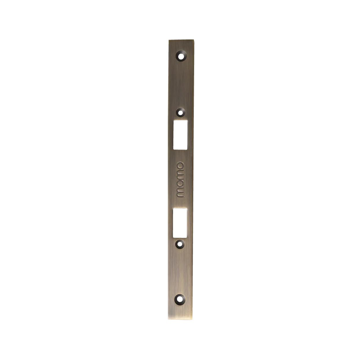 MOMO MORTICE LOCK FOREND PLATE FOR USE WITH EURO CYLINDER DARK BRUSHED BRASS in Dark Brushed Brass