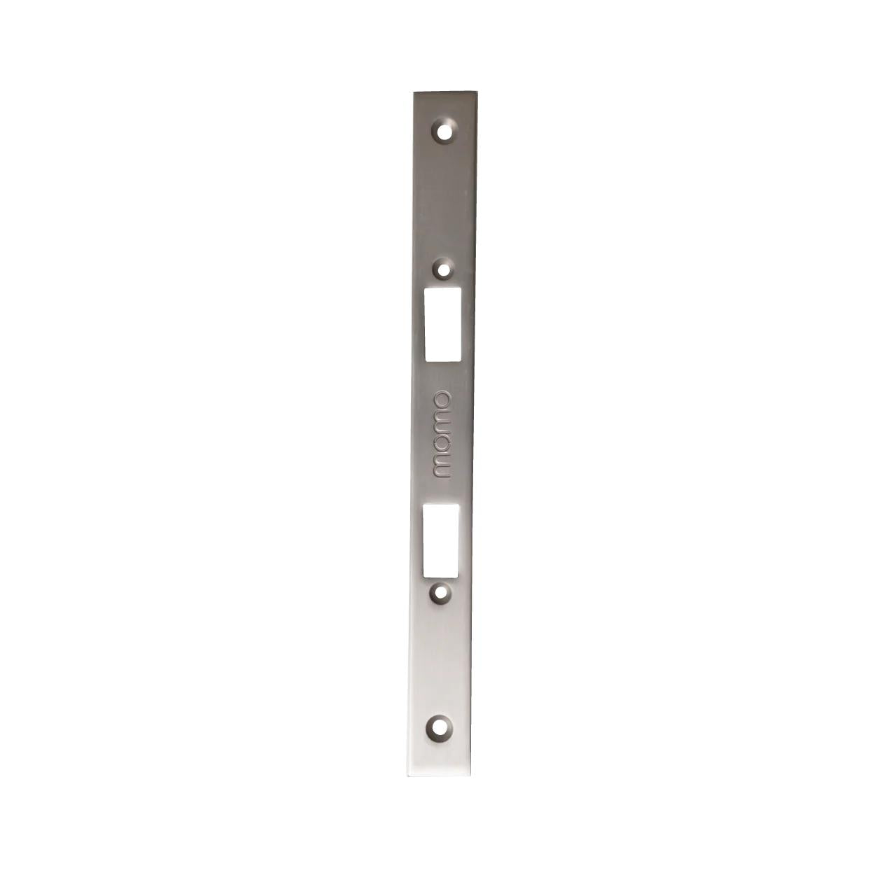 MOMO MORTICE LOCK FOREND PLATE FOR USE WITH EURO CYLINDER BRUSHED NICKEL in Brushed Nickel