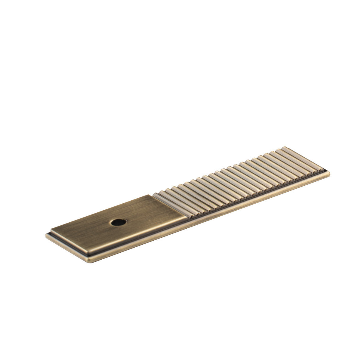 Momo Barrington backplate for cabinet knob, brushed nickel finish, decorative hardware for kitchen or furniture cabinets.
