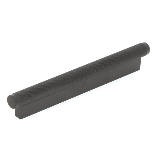 BRIGHTON 160MM SOLID BRASS KNURLED PULL HANDLE MATT BLACK in Matt Black