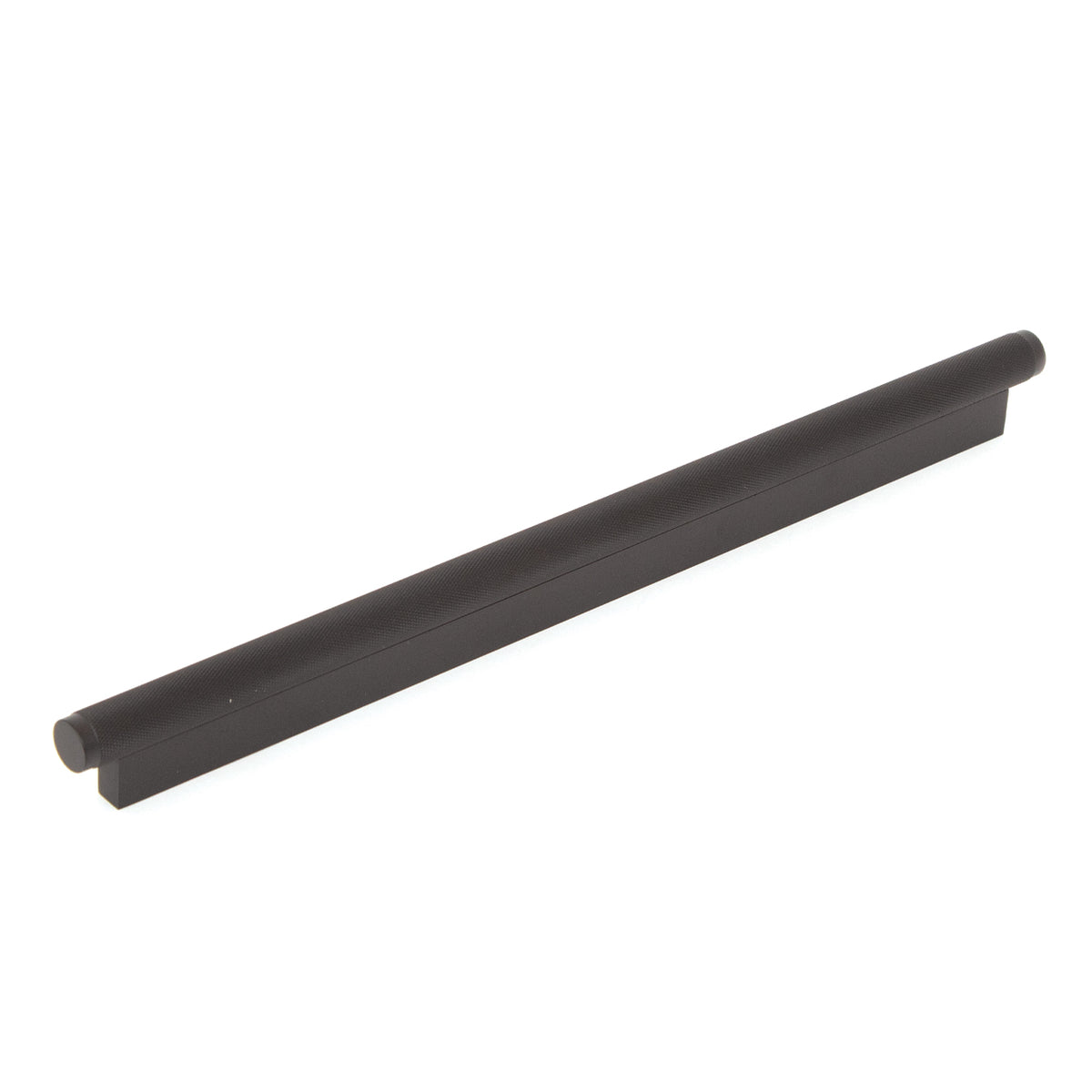 BRIGHTON 320MM SOLID BRASS KNURLED PULL HANDLE MATT BLACK in Matt Black
