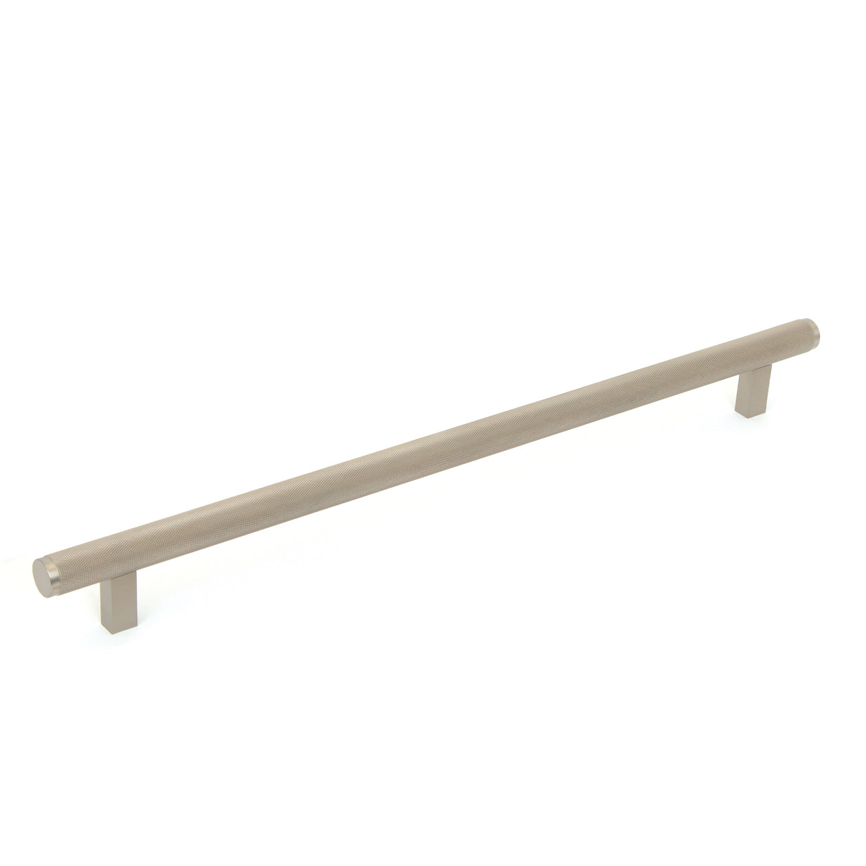 Momo Bellevue knurled appliance pull in brushed bronze finish, featuring textured metal grip for cabinet or drawer use.