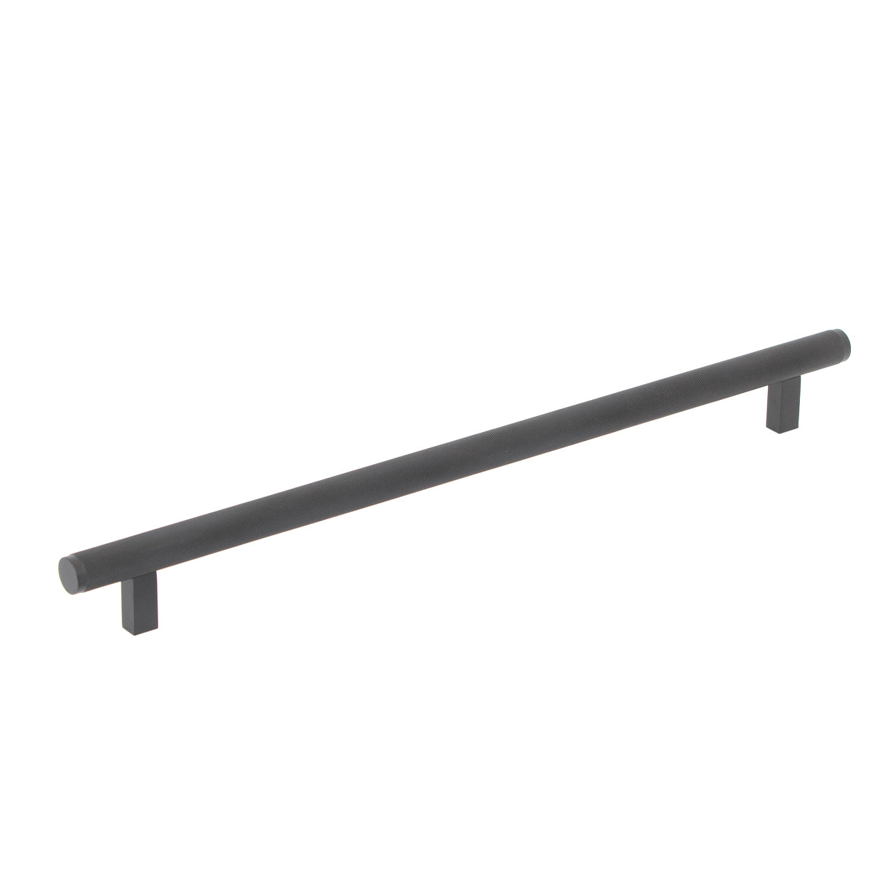 Momo BELLEVUE Knuled appliance pull handle in black finish with knurled texture for kitchen or furniture drawers and cabinets.