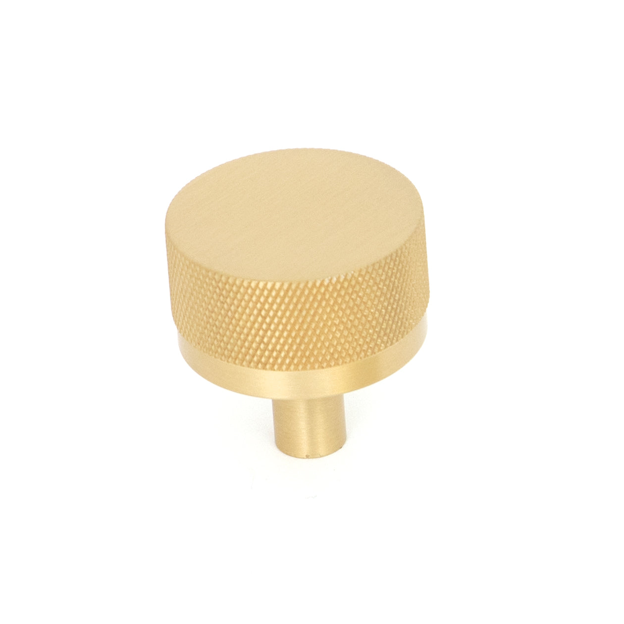 BELLEVUE 35MM SOLID BRASS KNURLED KNOB BRUSHED SATIN BRASS in Brushed Satin Brass